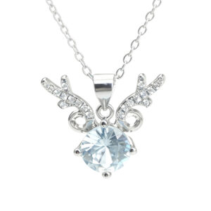 Sterling Silver Antler Moissanite Necklace