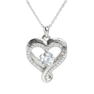 Infinity Love Heart Birthstone Necklace