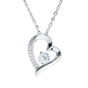 Sterling Silver Oblique Heart Necklace